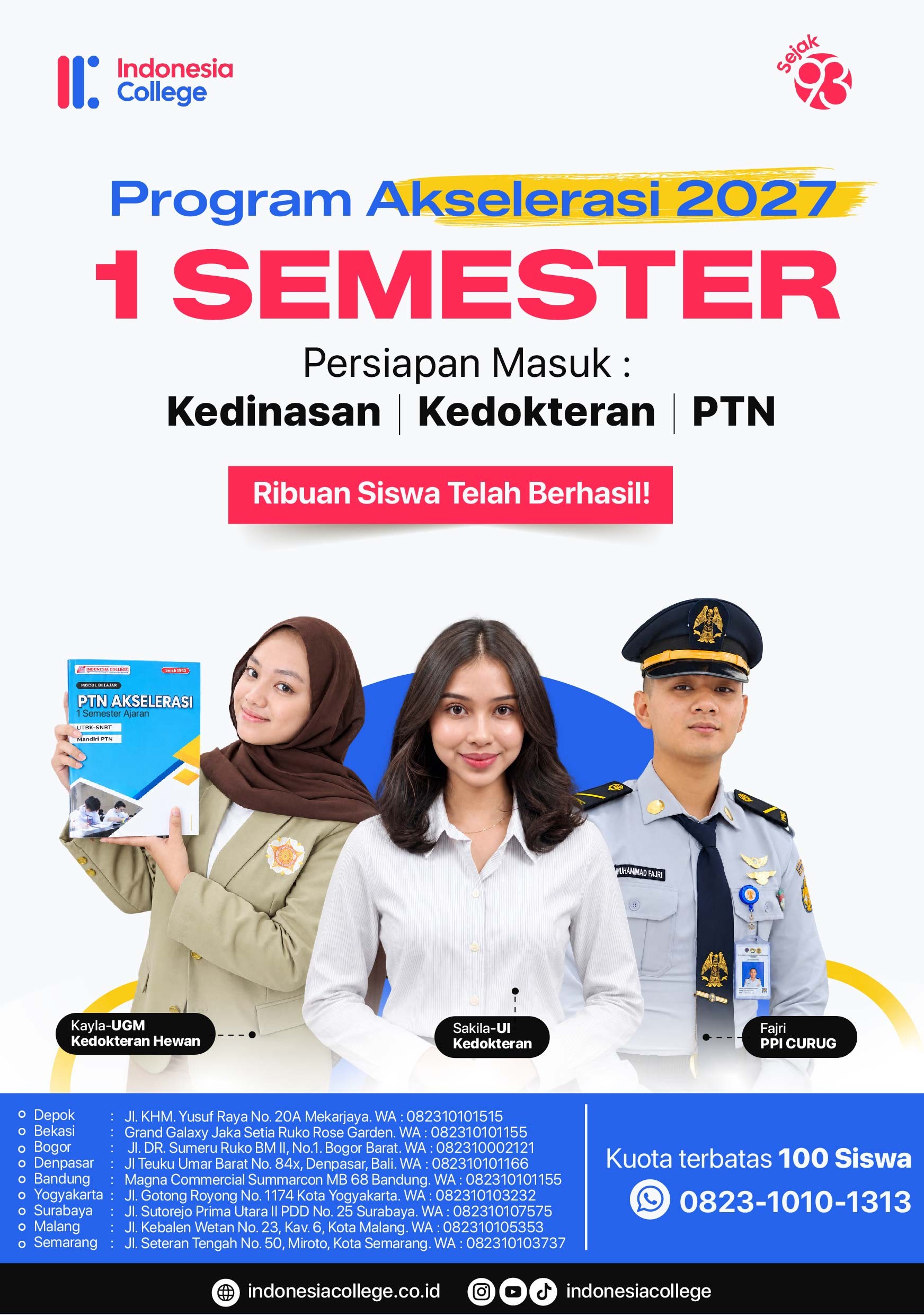 bimbel kedokteran akselerasi 2027 1 semester ajaran